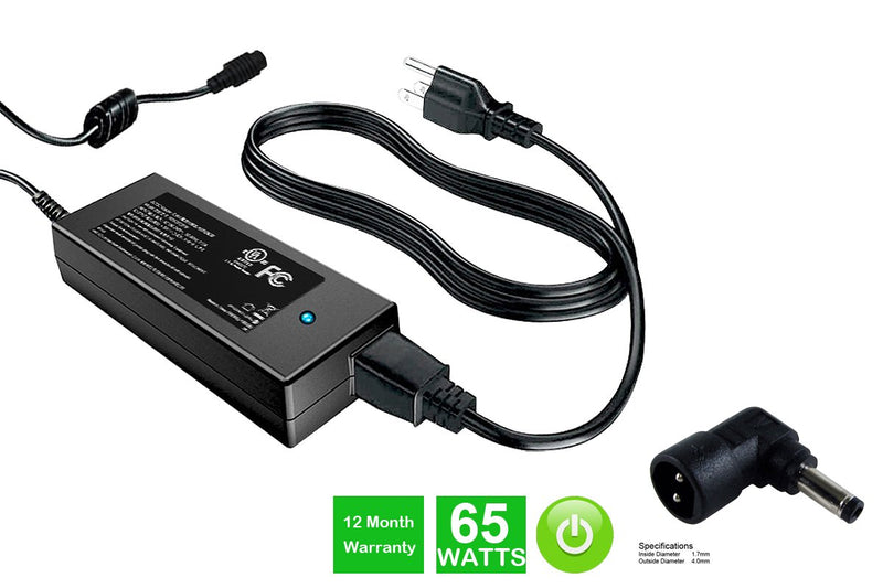 Powerwarehouse PWH-AC-1965123 19V, 65W AC Adapter for AC Adapter w/ C123 tip for HP Mini 110-1000 Series