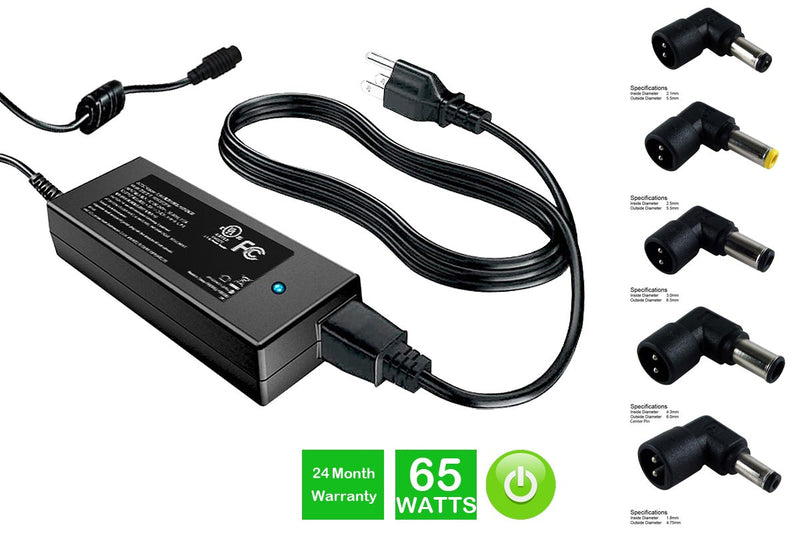 Powerwarehouse PWH-AC-U65W-5X 19V, 65W AC Adapter for 65W Universal AC Adapter for various Acer,  Asus,  Compaq,  Fujitsu,