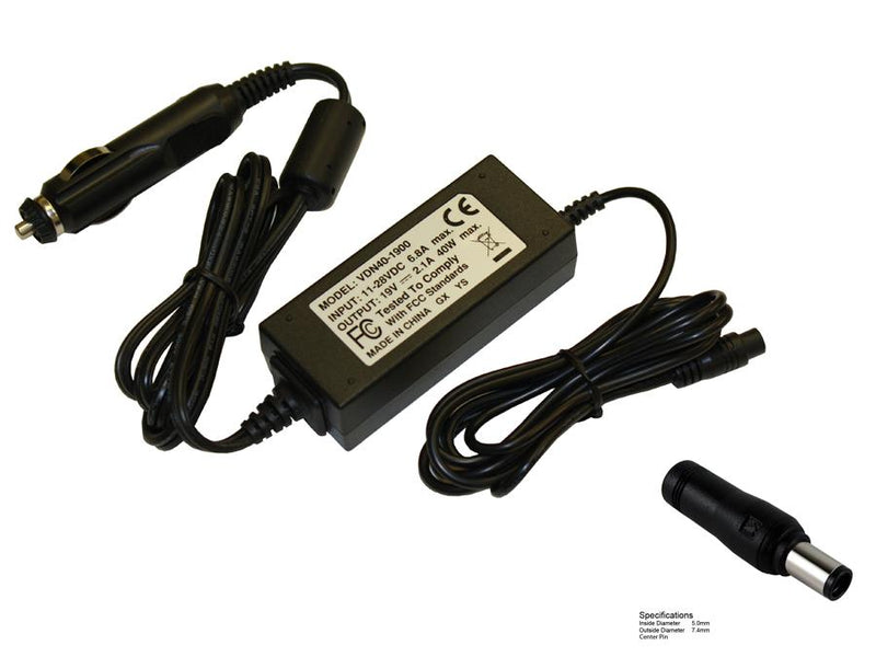 Powerwarehouse PWH-AP-1940125 19V, 40W Auto Adapter for Dell Inspiron 13Z ULTRABOOK,  Dell Inspiron 14Z ULTRABOOK,  Dell Inspiron 15Z ULTRABOOK,  Dell Inspiron 13Z (5323),  Dell Inspiron 14Z (5423),  Dell Inspiron 15Z (5523)