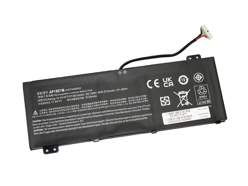 Powerwarehouse PWH-AP18E7M 4-cell 15.4V, 3720mah Li-Ion Internal Notebook Battery for ACER ASPIRE 7 A715-74G, A715-74G-50U5