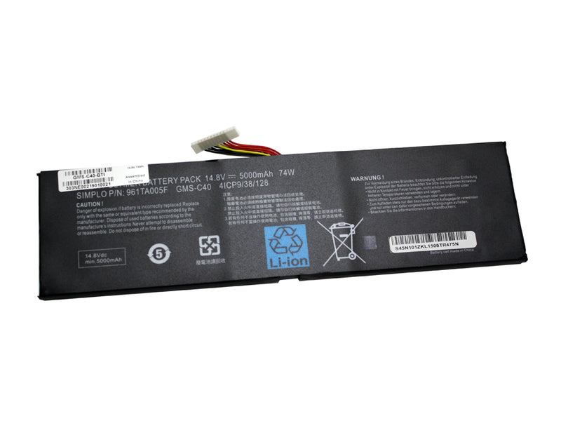 Powerwarehouse PWH-GMS-C40 4-cell 14.8V, 5000mah Li-Ion Internal Notebook Battery for RAZER BLADE PRO 17 2013