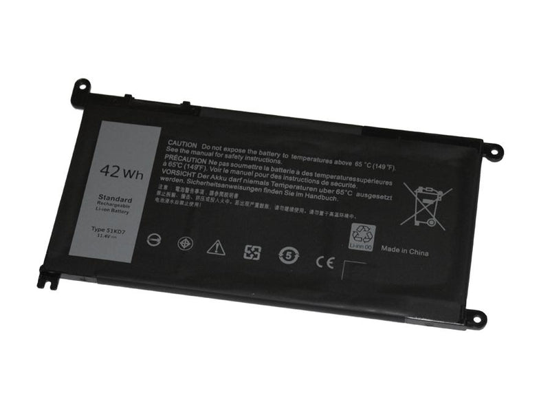 Powerwarehouse PWH-51KD7 3-cell 11.4V, 3684mAh LiPolymer Notebook Battery for DELL Chromebook 11 3180, 11 3189