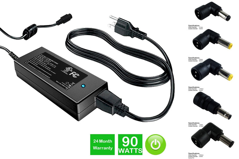 Powerwarehouse PWH-AC-U90W-GT 19V, 90W AC Adapter for Multi-Tip AC Adapter for Gateway Models
