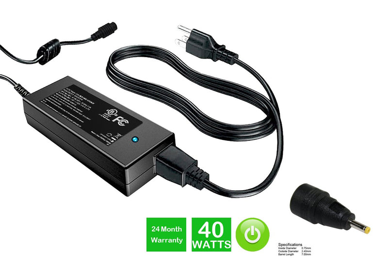 Powerwarehouse PWH-PS-AS-1016P 19V, 40W AC Adapter for Asus EEE PC 1005HA,  1005HAB,  1005HAG,  1005PE,  1005PEB,  1005PR,  1001P,  1001PX,  1001PXB,  1008HA,  1008HAB,  1008P,  1101HA,  1201N,  1015PED,  1015PEM,  1018P,  1215N,  1201PN,  1016P