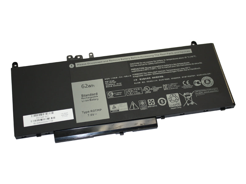 Powerwarehouse PWH-R0TMP 4-cell 7.6V, 8157mAh Li-Ion Internal Notebook Battery for Dell Latitude E5450, E5550